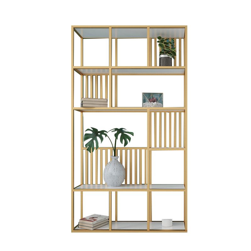 Glam Antique Finish Shelf Bookcase Metal Frame Bookshelf with Shelves Clearhalo 'Bookcases' 'furn' 'furn_bookcases' 'Furniture' 'Office Furniture' 1200x1200_5a003396-ab73-4eb2-85af-52cf4e15af6a