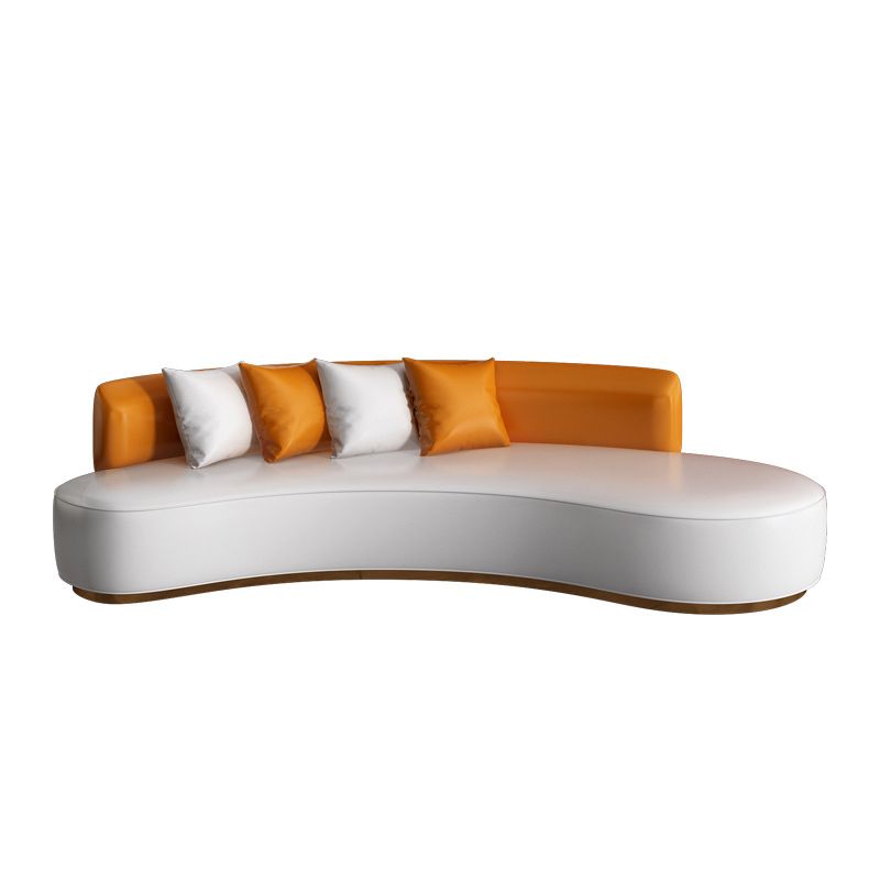 Divano curvo senza bracciole senza braccio contemporaneo in pelle per soggiorno per soggiorno