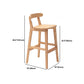 Solid Wood Low Back Bar Stool Modern Indoor Bar Chair with Footrest