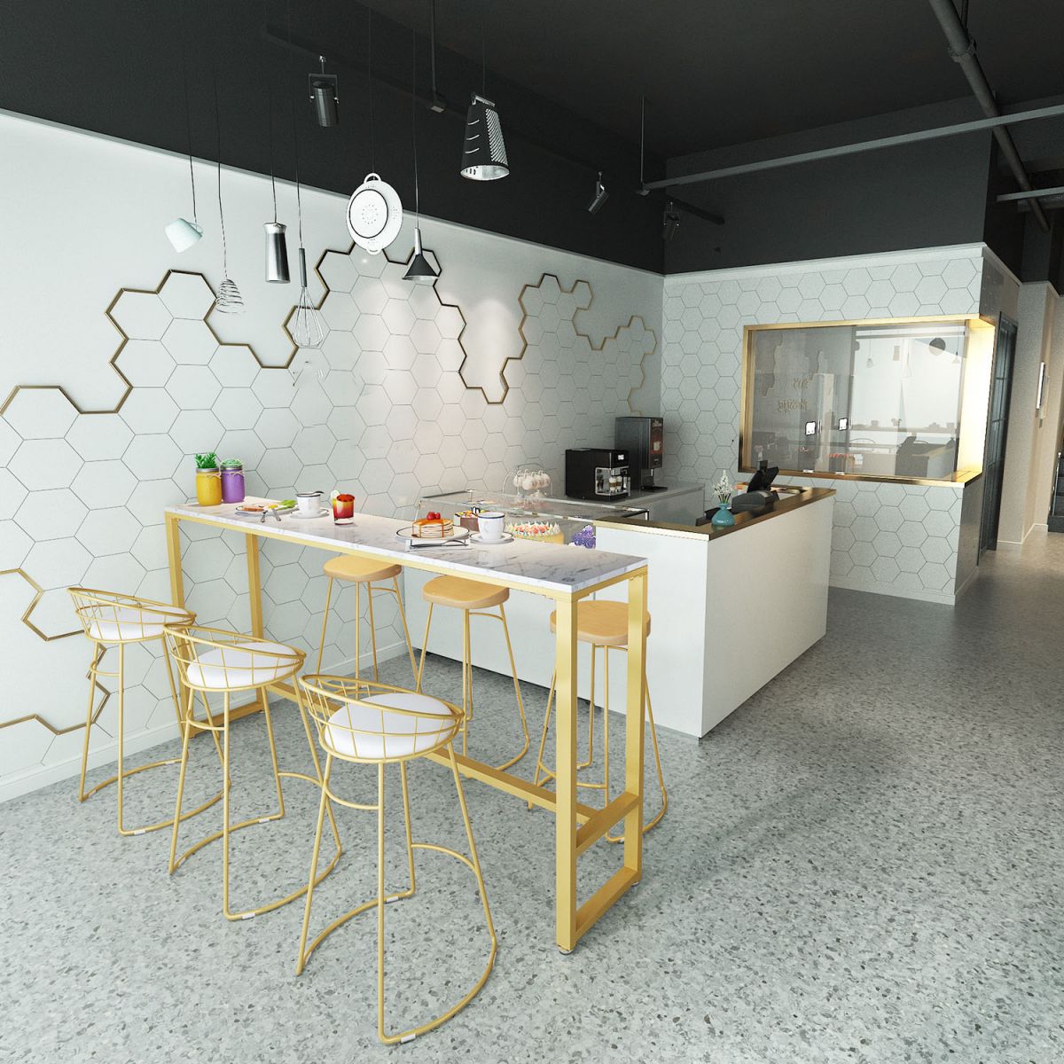 Rectangular Artificial Marble Bar Table Luxurious Bistro Table with Double Pedestal Clearhalo 'Bar Furniture' 'Bar Tables' 'bar_tables' 'furn' 'furn_bar_tables' 'Furniture' 'Kitchen & Dining Furniture' 1200x1200_5a041e00-ba37-42a6-9841-36de9cbdd450