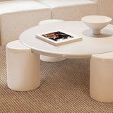 Scandinavian Round Wood Coffee Table with 4 Legs Coffee Table in White Clearhalo 'Coffee & Accent Tables' 'Coffee Tables' 'coffee_tables' 'furn' 'furn_coffee_tables' 'Furniture' 'Living Room Furniture' 1200x1200_5a04d08d-2221-44ca-8437-c79b10156f9f
