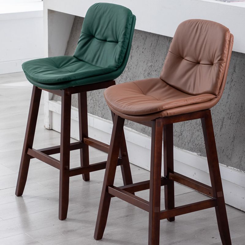 Contemporary Solid Wood Legs Faux Leather Indoor Counter Stools with Cushion Clearhalo 'Bar Furniture' 'Bar Stools' 'bar_stools' 'furn' 'furn_bar_stools' 'Furniture' 'Kitchen & Dining Furniture' 1200x1200_5a053ccd-a6dc-4e98-9140-3ee8256907f5