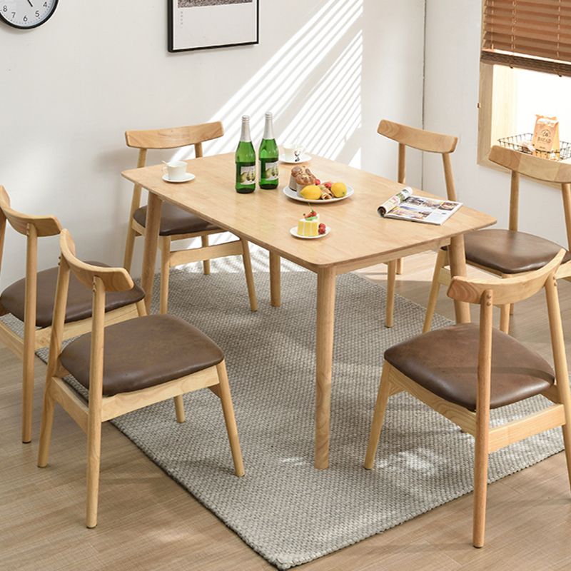 Modern Style Solid Wood Dining Table Rectangle Table with 4 Legs for Home Clearhalo ' dining_table' 'Dining Tables & Seating' 'Dining Tables' 'furn' 'furn_dining_table' 'Furniture' 'furniture_dining_table' 'Kitchen & Dining Furniture' 'kitchen&dining_furn' 'kitchen' 'kitchen_dining_table' 1200x1200_5a080203-0302-4c65-9e8e-d529cb35647c