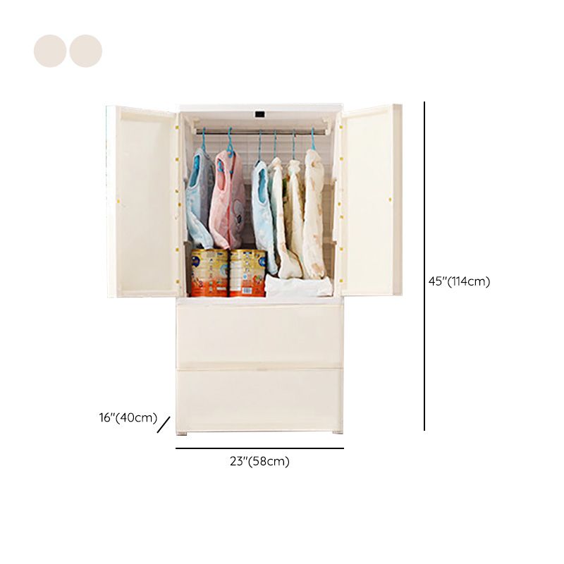 Contemporary Wardrobe Armoire with Drawer Plastic Wardrobe Cabinet Clearhalo 'Armoires & Wardrobes' 'armoires_wardrobes' 'Bedroom Furniture' 'furn' 'furn_armoires_wardrobes' 'Furniture' 1200x1200_5a083d66-934e-4e31-94ad-8732f756eea6