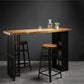 Indoor Glam Pub Set Natural 1/2/3 Pieces Wood and Metal Pub Table Set with Storage Clearhalo 'Bar Furniture' 'furn' 'furn_home_bar_bar_sets' 'Furniture' 'Home Bars & Bar Sets' 'home_bar_bar_sets' 'Kitchen & Dining Furniture' 1200x1200_5a0a6dad-11c7-4731-99a3-599bbf4f71ec
