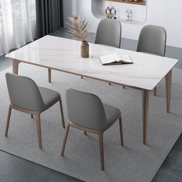 Medieval Modern Sintered Stone Dining Table Rectangle Table with Wooden 4 Legs Clearhalo 'Dining Tables & Seating' 'Dining Tables' 'dining_table' 'furn' 'furn_dining_table' 'Furniture' 'furniture_dining_table' 'Kitchen & Dining Furniture' 'kitchen' 'kitchen_dining_table' 1200x1200_5a0a867b-ce67-46c1-a3b7-57c010d8965d