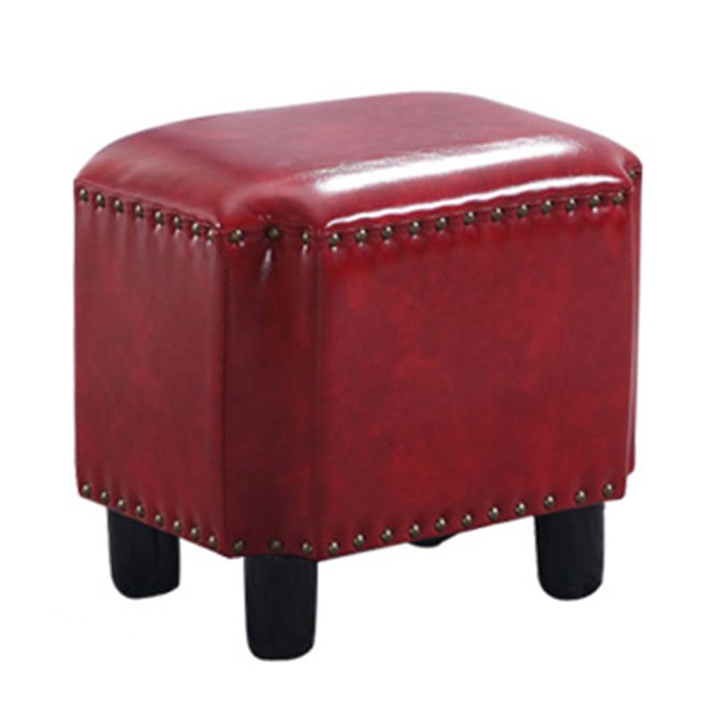 Dark Brown Modern Standard Leather Stain Resistant Rectangle Indoor Standard