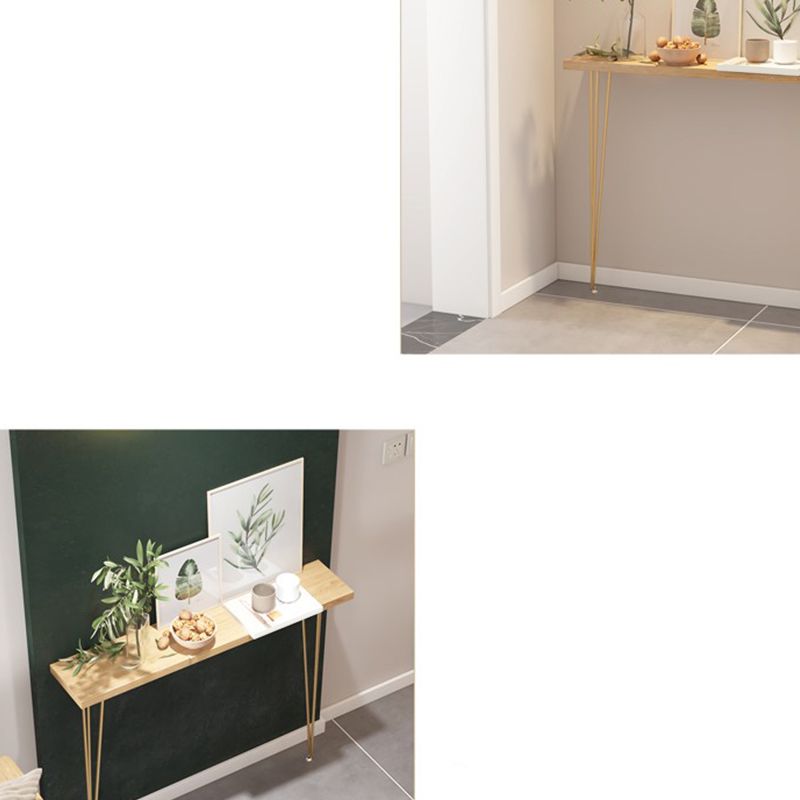 Rectangle Shape Contemporary Console Table Natural Console Sofa Table with 2 Legs