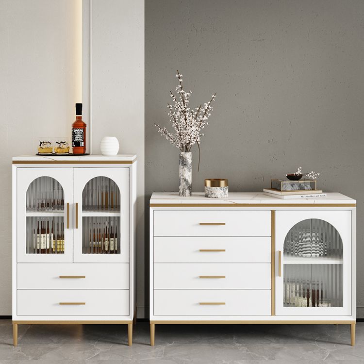 Armadio in stile glam Armadio artificiale telaio in legno e lateà cucina per porte in vetro per sala da pranzo