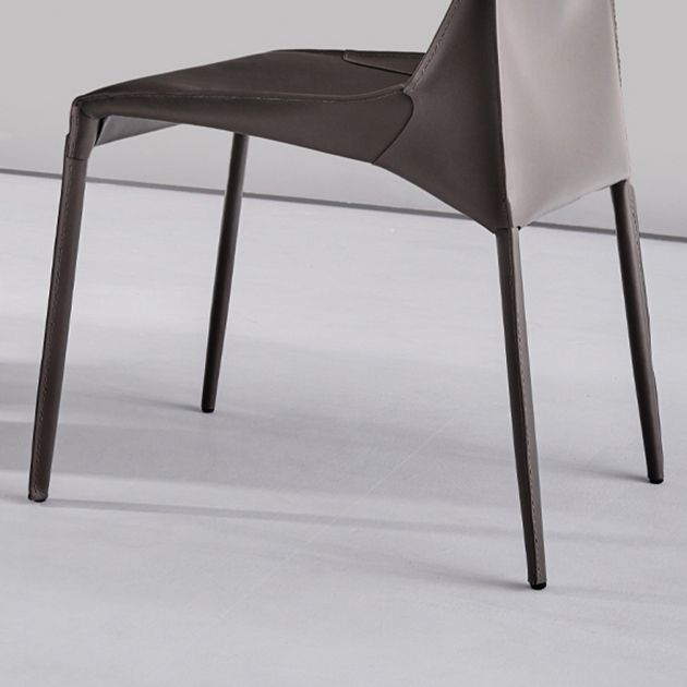 Designer Style Home Leather Chair Matte Finish Parsons Dining Side Chair Clearhalo ' kitchen&dining_furn' 'Dining Chairs' 'Dining Tables & Seating' 'dining_chair' 'furn' 'furn_dining_chair' 'Furniture' 'furniture_dining_chair' 'Kitchen & Dining Furniture' 'kitchen' 1200x1200_5a0ee532-fa1a-4085-9781-34b296235572