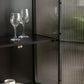 Puerto de vidrio de estilo contemporáneo aparador de buffet de metal para el hogar