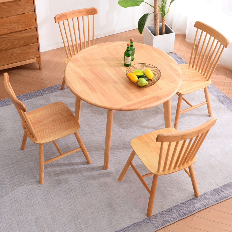 Modern Rubberwood Wood Table 4 Legs Round Home Kitchen Dinner Furniture Clearhalo ' dining_table' 'Dining Tables & Seating' 'Dining Tables' 'furn' 'furn_dining_table' 'Furniture' 'furniture_dining_table' 'Kitchen & Dining Furniture' 'kitchen&dining_furn' 'kitchen' 'kitchen_dining_table' 1200x1200_5a0f1793-3cbb-460a-ac2b-77837720fa6f