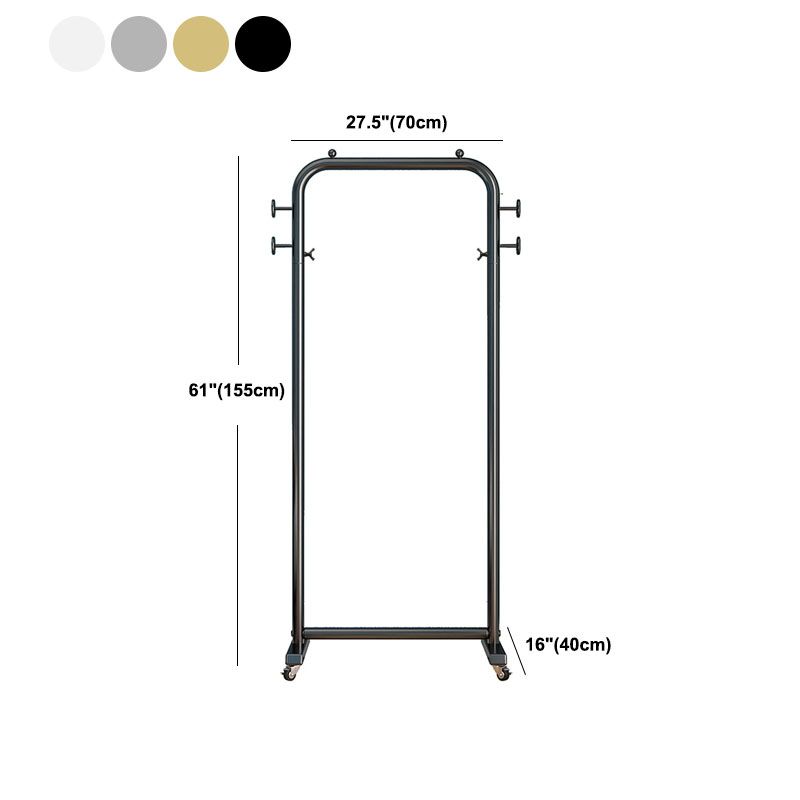 Modern Coat Rack Metal Hanging Rail and 4 Hooks Entry Hall Tree Clearhalo 'Entry & Mudroom Furniture' 'furn' 'furn_hall_tree_coat_racks' 'Furniture' 'Hall Trees & Coat Racks' 'hall_tree_coat_racks' 1200x1200_5a0f182a-f12c-49f8-b516-76d8f616d545
