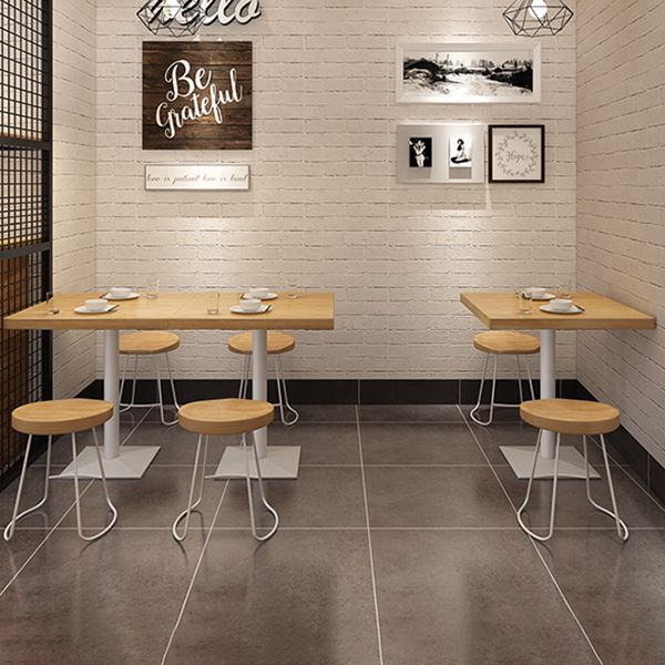 Metal Industrial Square Dining Table Pine Solid Wood Top Table with Pedestal Base Clearhalo 'Dining Tables & Seating' 'Dining Tables' 'dining_table' 'furn' 'furn_dining_table' 'Furniture' 'Kitchen & Dining Furniture' 1200x1200_5a0ff335-0b4b-43e7-bc85-9d09a32c7270