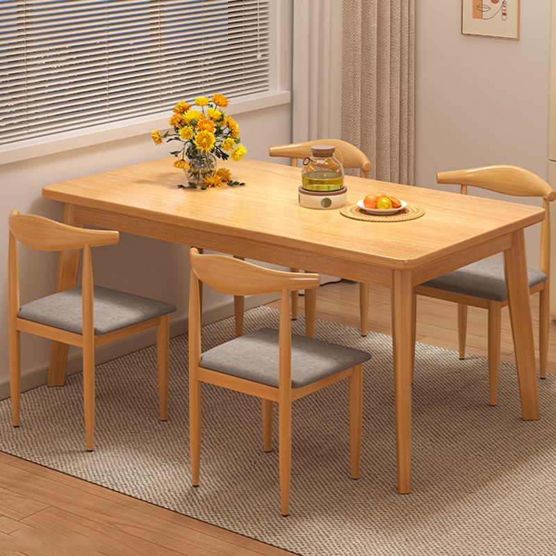 Modern 1/3/5 Pieces Dining Room Table Rectangle Wood Furniture for Home Clearhalo 'Dining Room Sets' 'Dining Tables & Seating' 'dining_room_set' 'furn' 'furn_dining_room_set' 'Furniture' 'Kitchen & Dining Furniture' 1200x1200_5a103dcf-9836-4f1b-ad5f-bb31ef04d470