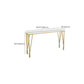 Glam Style Bistro Bar Table Rectangle Faux Marble Bar Table for Living Room