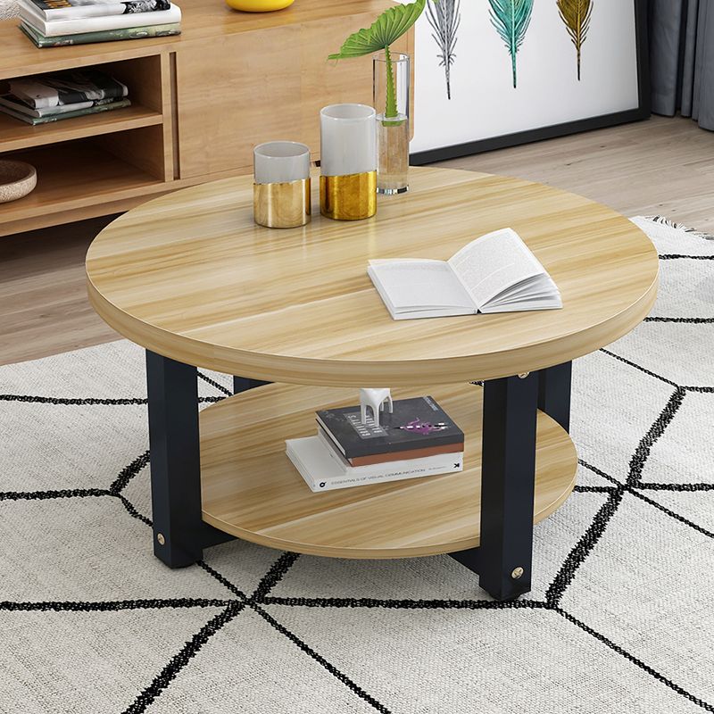 Wood Single Coffee Table No Distressing Coffee Table with Shelf Clearhalo 'Coffee & Accent Tables' 'Coffee Tables' 'coffee_tables' 'furn' 'furn_coffee_tables' 'Furniture' 'Living Room Furniture' 1200x1200_5a11d7f3-7043-47ac-b25f-b7d54b01d7f1