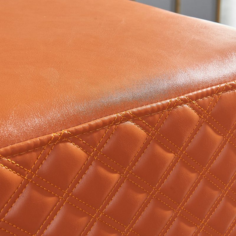 Glam Pouf Ottoman Genuine Leather Upholstered Solid Color Square Ottoman Clearhalo 'furn' 'furn_ottomans_poufs' 'Furniture' 'Living Room Furniture' 'Ottomans & Poufs' 'ottomans_poufs' 1200x1200_5a128b90-a3e2-4bb2-87c8-ae2cef38d377