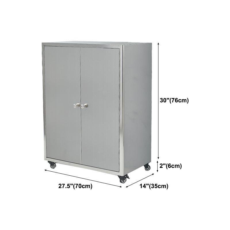 Stainless Steel Sideboard Cabinet Modern Server Cabinet with Storage for kitchen Clearhalo 'buffet_sideboard' 'Buffets & Sideboards' 'furn' 'furn_buffet_sideboard' 'Furniture' 'furniture_buffet_sideboard' 'Kitchen & Dining Furniture' 1200x1200_5a12a1b3-e754-424b-939d-ce12206d4539