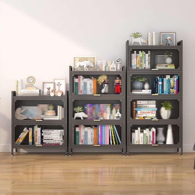 Industrial Style Metal Bookshelf Closed Back Shelf Bookcase with Doors Clearhalo 'Bookcases' 'furn' 'furn_bookcases' 'Furniture' 'furniture_bookcases' 'Office Furniture' 1200x1200_5a12b83b-63b6-4b35-913c-632ff3c142ec