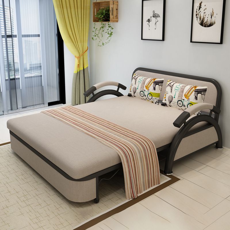 Linen Contemporary Sloped Arm Sofa Bed Foldable Convertible Sofa for Apartment Clearhalo 'furn' 'furn_sofas' 'Furniture' 'Living Room Furniture' 'Sofa' 'sofas' 1200x1200_5a12f661-9c4d-4c06-8be6-69b4cdc367b9