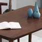 Brown Solid Wood Dining Table Modern Rectangular Furniture with 4 Legs for Office