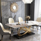 Nordic Glam Rectangle Sintered Stone Table Set 1/4/5/7 Pieces Dining Set Clearhalo 'Dining Room Sets' 'Dining Tables & Seating' 'dining_room_set' 'furn' 'furn_dining_room_set' 'Furniture' 'Kitchen & Dining Furniture' 1200x1200_5a15b365-4fdb-49be-8e11-1928a6f255a7