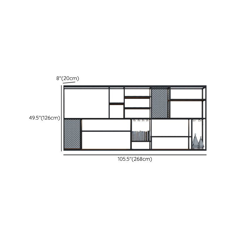 Metalen en houten wijnhouder rek muur gemonteerde wijnrekken in het zwart