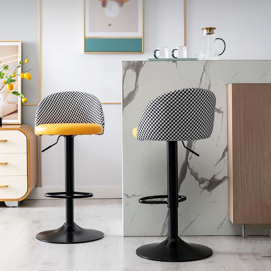 Modern Style Bar-stool with Adjustable Height Footrest Metal Leg for Counter Bar Clearhalo 'Bar Furniture' 'Bar Stools' 'bar_stools' 'furn' 'furn_bar_stools' 'furniture_bar_stools' 'Kitchen & Dining Furniture' 'kitchen&dining_furn' 'kitchen' 'kitchen_furn' Furniture' 1200x1200_5a1718b3-906f-416a-805b-4caf47be8b55