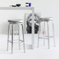 Contemporary Metal Backless Counter Stool in Silver for Home Use