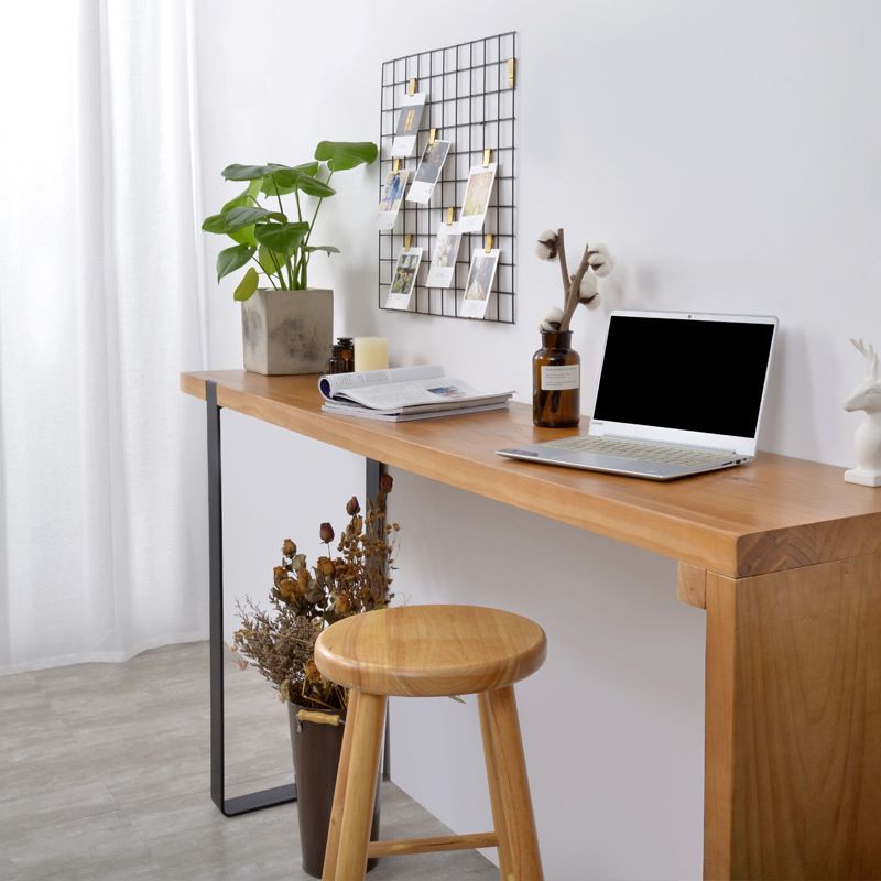 Industrial Style 1/2 Pieces Bar Table Set Rectangle Bar Table with Wooden Stools Clearhalo 'Bar Furniture' 'furn' 'furn_home_bar_bar_sets' 'Furniture' 'Home Bars & Bar Sets' 'home_bar_bar_sets' 'Kitchen & Dining Furniture' 1200x1200_5a18b366-0681-4367-882d-055b9e302651