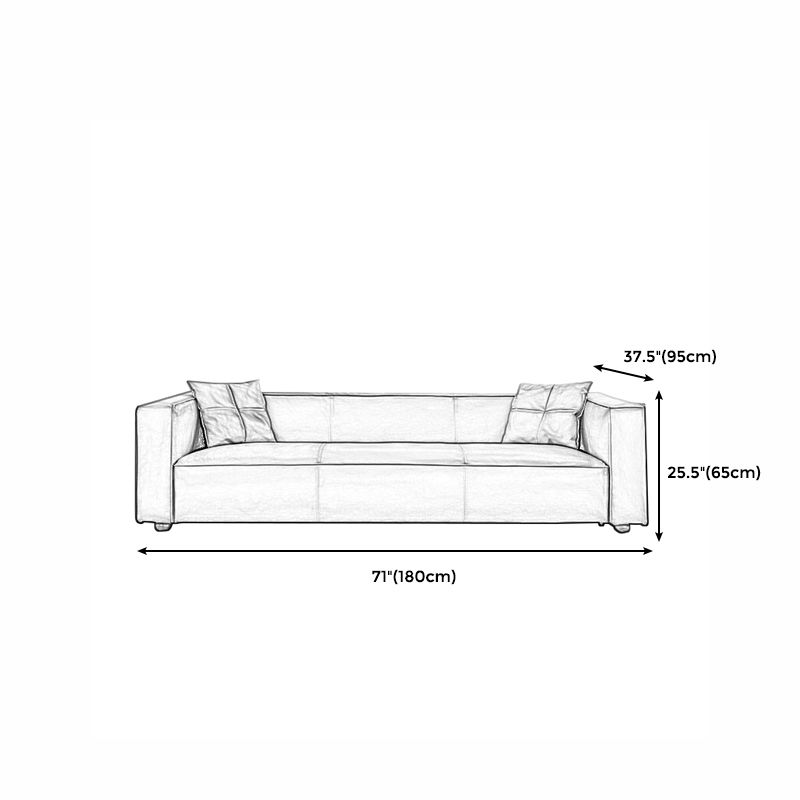 24.80"H Genuine Leather Square Arm Sofa with Tight Back for Living Room Clearhalo 'furn' 'furn_sofas' 'Furniture' 'furniture_sofas' 'kitchen' 'kitchen_sofas' 'Living Room Furniture' 'Sofa' 'sofas' 1200x1200_5a18cbf3-e190-433c-9ae4-fa06b9915b75