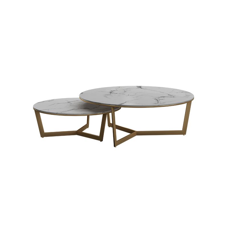 Contemporary Frame Coffee Table Round Slate Top Cocktail Table Clearhalo 'Coffee & Accent Tables' 'Coffee Tables' 'coffee_tables' 'furn' 'furn_coffee_tables' 'Furniture' 'Living Room Furniture' 1200x1200_5a18e869-6021-416f-9ff7-a6c7479c1828