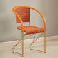 Mid-centuryl Modern Style Arms Included Woven Back Sled Accent Armchair
