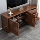 Vintage Brown Media Console Walnut Stand Console with Drawers Clearhalo 'furn' 'furn_tv_stands_entertainment_centers' 'Furniture' 'Living Room Furniture' 'TV Stands & Entertainment Centers' 'TV Stands & Media Storage Furniture' 'tv_stands_entertainment_centers' 1200x1200_5a199fb0-ca0c-4280-9595-17b0645fbc0c