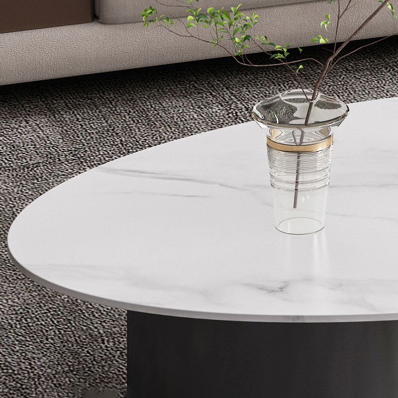 Glam Slate Coffee Cocktail Table Frame Oval Coffee Table for Home Clearhalo 'Coffee & Accent Tables' 'Coffee Tables' 'coffee_tables' 'furn' 'furn_coffee_tables' 'Furniture' 'Living Room Furniture' 1200x1200_5a1aea36-204a-472e-9044-21733fadd700