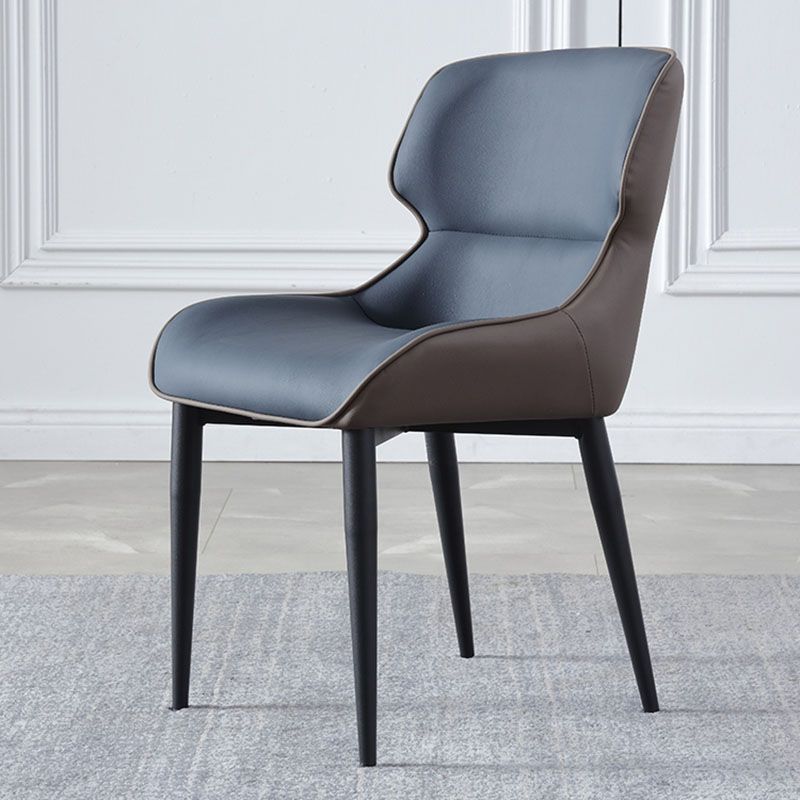 PUレザーダイニングチェアインダストリアルスタイルアームウィングバックパーソンズチェア