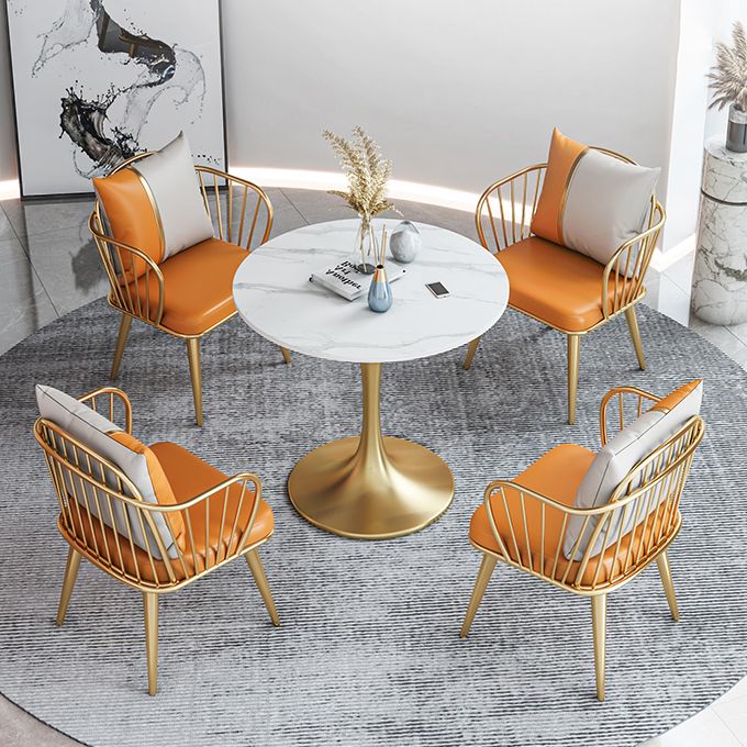 Modern Round Sintered Stone Top Dining Table White Standard Dining Table for Kitchen Clearhalo ' dining_table' 'Dining Tables & Seating' 'Dining Tables' 'furn' 'furn_dining_table' 'Furniture' 'furniture_dining_table' 'Kitchen & Dining Furniture' 'kitchen&dining_furn' 'kitchen' 'kitchen_dining_table' 1200x1200_5a20f90c-6e57-4419-8187-dfdc183254fa