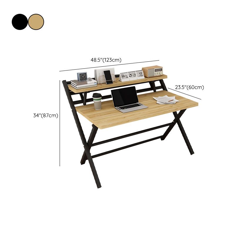 Contemporary Style Folding Home Office Desk Rectangular Trestle Writing Desk Clearhalo 'furn' 'furn_office_desk' 'Furniture' 'Office Desks' 'Office Furniture' 'office_desk' 1200x1200_5a21651f-d9ed-438d-9d74-f4f6ff6c436c