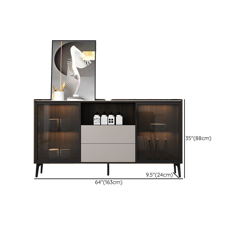 Sideboard di pietra della credenza a buffet moderna con armadi e cassetti