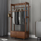 Modern Style Bedroom Wardrobe Movable Wooden Armoire with Drawers