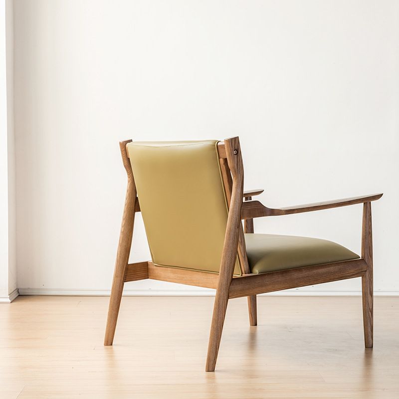 Arms Included Chair Basic Wooden Four Leg  and Square Arm Chair
