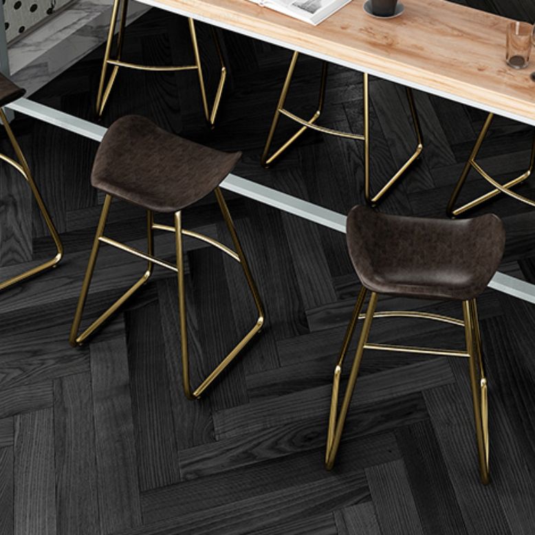 Contoured Seat Bar Stools Metal Dining Stools with Metal Base