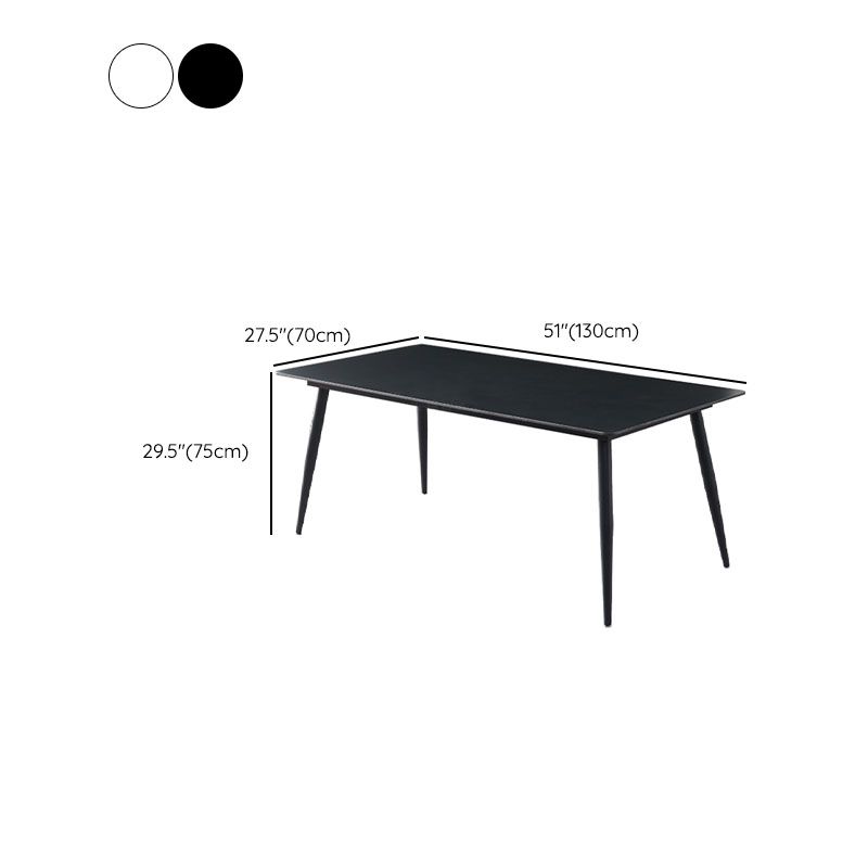 Industrial Kitchen Dinner Table Stone Rectangle 4 Legs Dining Table Clearhalo 'Dining Tables & Seating' 'Dining Tables' 'dining_table' 'furn' 'furn_dining_table' 'Furniture' 'Kitchen & Dining Furniture' 1200x1200_5a28216f-2b89-4ccd-b16b-e900bede4e12