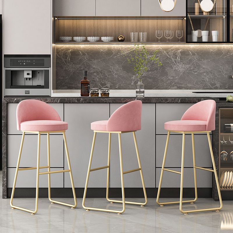 Glam Dessert Shop Footrest Stool Matte Finish Velvet Bar Stool Clearhalo 'Bar Furniture' 'Bar Stools' 'bar_stools' 'furn' 'furn_bar_stools' 'Furniture' 'furniture_bar_stools' 'Kitchen & Dining Furniture' 1200x1200_5a294af0-16c7-411f-b423-cd65900b2be6