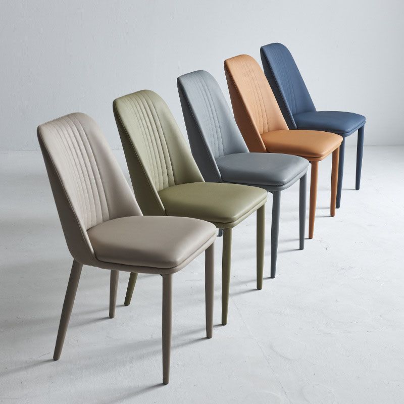 Faux Leather Contemporary Dining Chair Matte Finish Solid Back Side Chair Clearhalo 'Dining Chairs' 'Dining Tables & Seating' 'dining_chair' 'furn' 'furn_dining_chair' 'Furniture' 'furniture_dining_chair' 'Kitchen & Dining Furniture' 1200x1200_5a2a7ba2-f500-4dc6-bd52-a68d25a64ba9