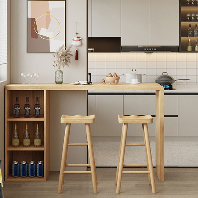 Mesa de comedor rectangular con tapa de madera maciza contemporánea y almacenamiento