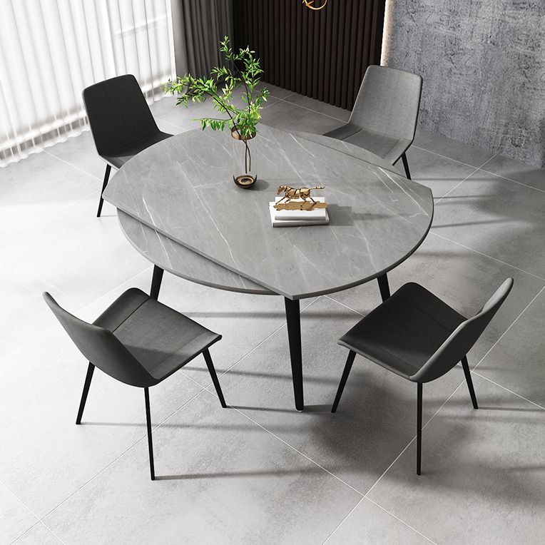 4-foot Stone Dinette Table Simplicity Style Round Dining Table with Drop Leaf Clearhalo ' dining_table' 'Dining Tables & Seating' 'Dining Tables' 'furn' 'furn_dining_table' 'Furniture' 'furniture_dining_table' 'Kitchen & Dining Furniture' 'kitchen&dining_furn' 'kitchen' 'kitchen_dining_table' 1200x1200_5a2b0ff6-7dae-4cd7-bedd-a6dff4c69d0c