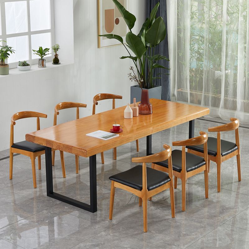Sled Base Dining Table Contemporary Wood Dinner Table for Home Clearhalo 'Dining Tables & Seating' 'Dining Tables' 'dining_table' 'furn' 'furn_dining_table' 'Furniture' 'Kitchen & Dining Furniture' 1200x1200_5a2b7d43-af13-48c5-bfff-2efd95b436bd