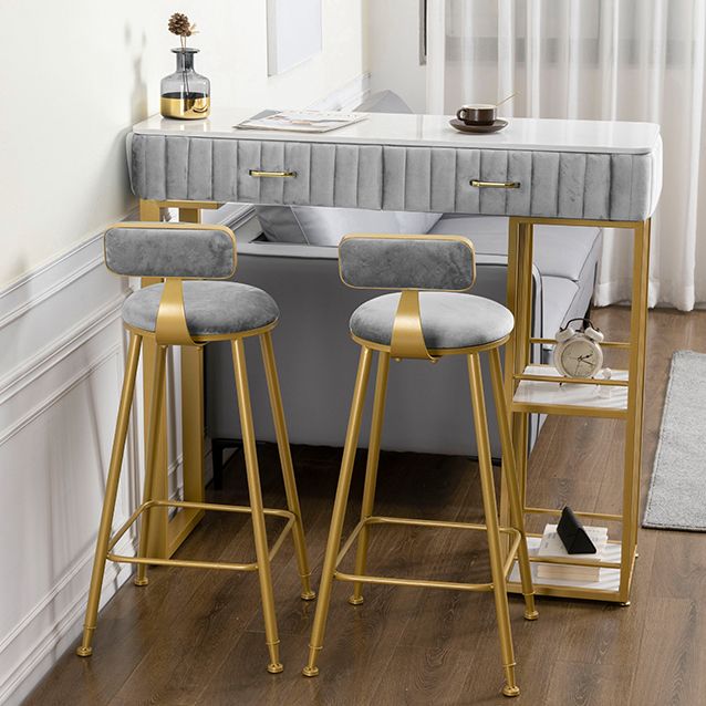 Glam Rectangle Indoor Bar Dining Table White Marble Bistro Table with Drawer Clearhalo 'Bar Furniture' 'Bar Tables' 'bar_tables' 'furn' 'furn_bar_tables' 'Furniture' 'furniture_bar_tables' 'Kitchen & Dining Furniture' 'kitchen&dining_furn' 'kitchen' 1200x1200_5a2b9984-5b69-493f-b28a-771dd077f375